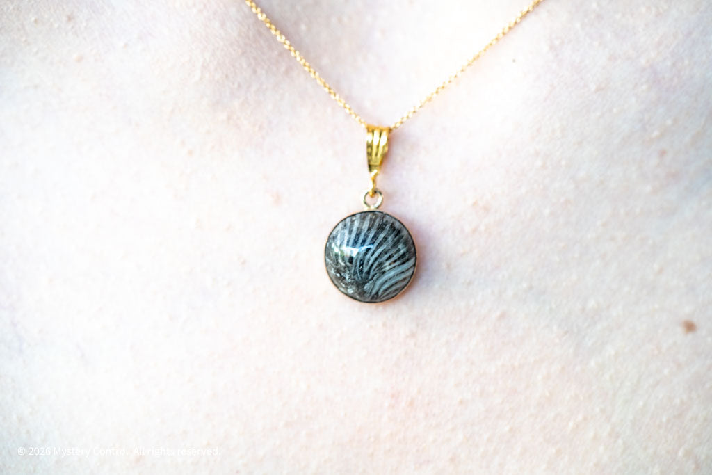Black Fossil Coral Necklace