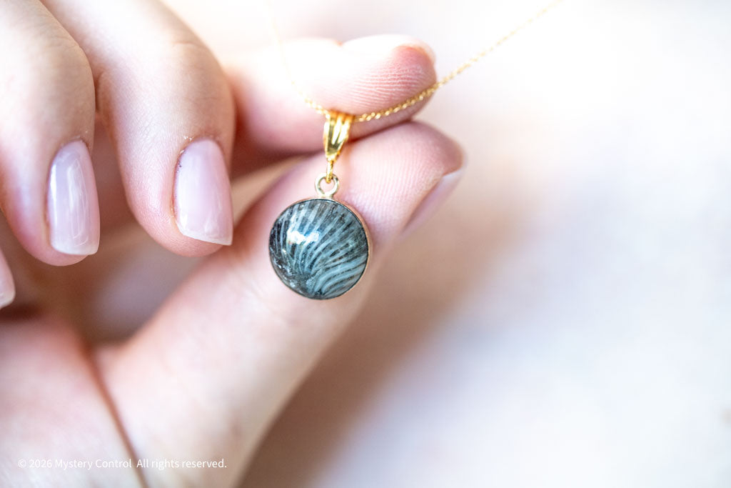 Black Fossil Coral Necklace