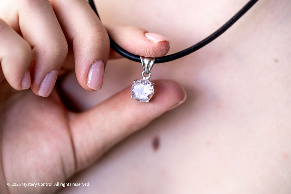 "Dexter" Skeletal Quartz, 925 Silver and Leather Necklace