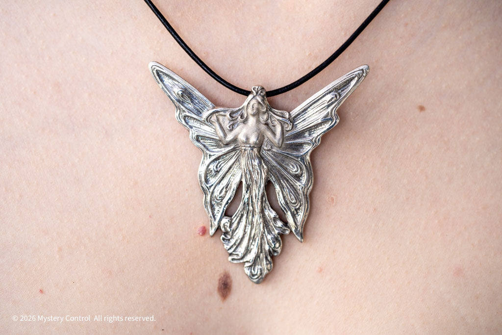 925 Silver Art Nouveau Fairy Brooch/Pendant Necklace