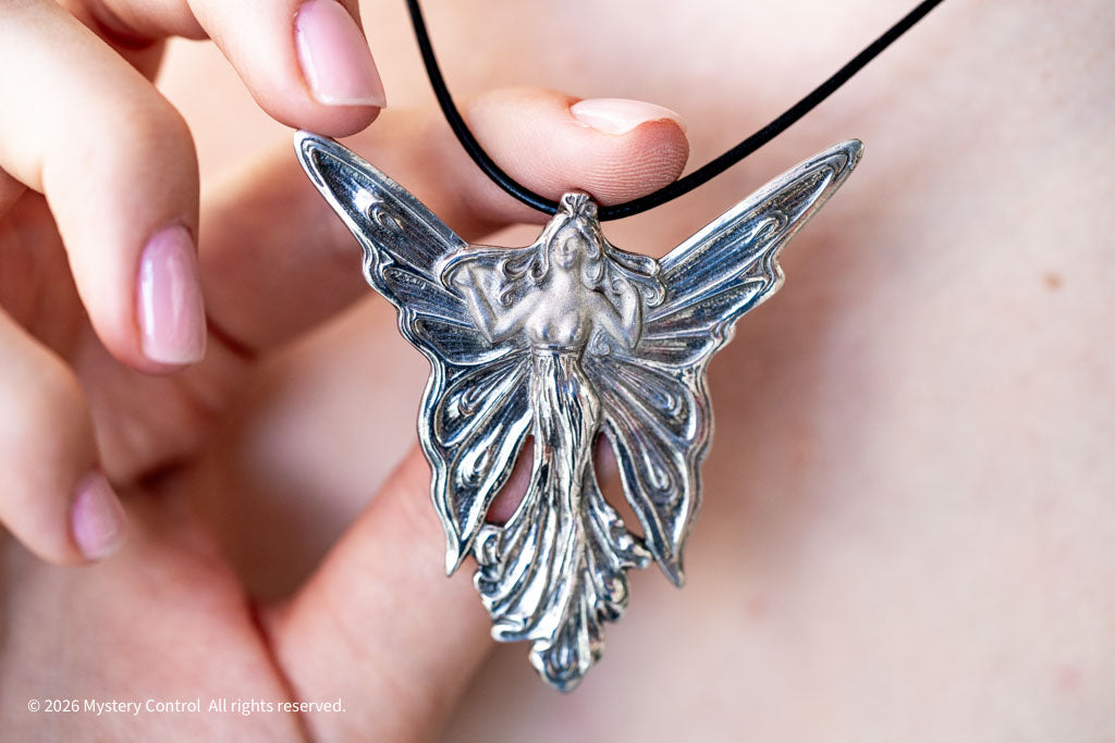 925 Silver Art Nouveau Fairy Brooch/Pendant Necklace