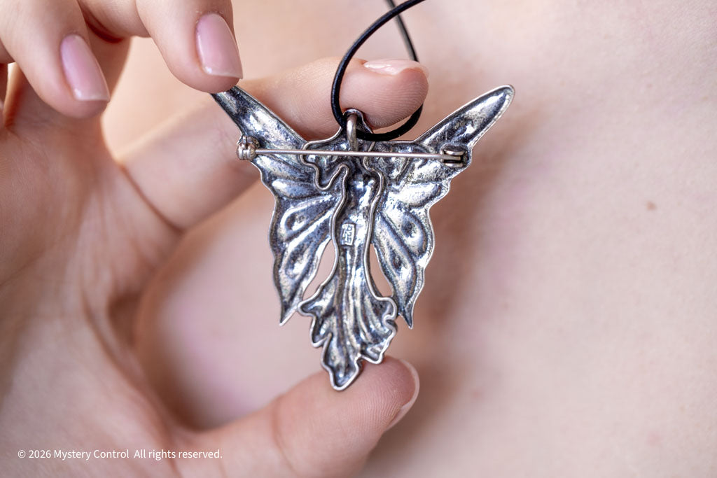 925 Silver Art Nouveau Fairy Brooch/Pendant Necklace
