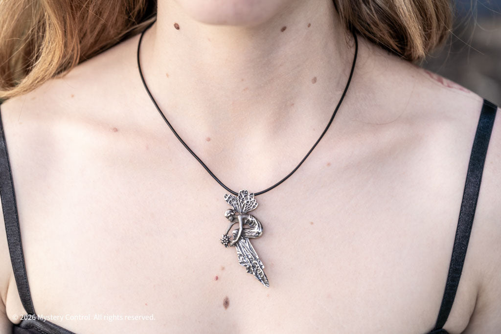 Art Nouveau Fairy with Bouquet Brooch/Pendant Necklace