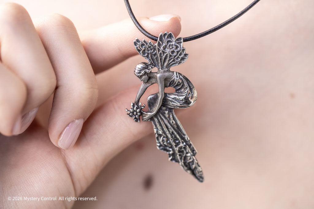 Art Nouveau Fairy with Bouquet Brooch/Pendant Necklace