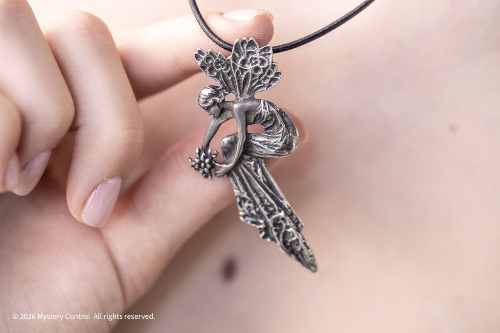 Art Nouveau Fairy with Bouquet Brooch/Pendant Necklace
