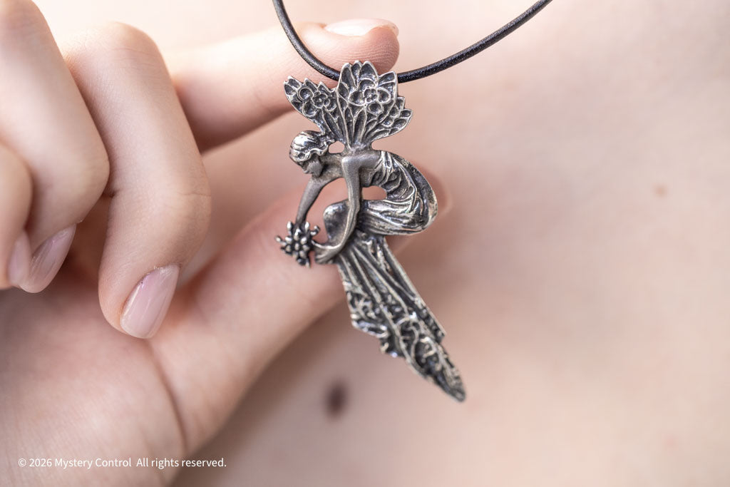 Art Nouveau Fairy with Bouquet Brooch/Pendant Necklace