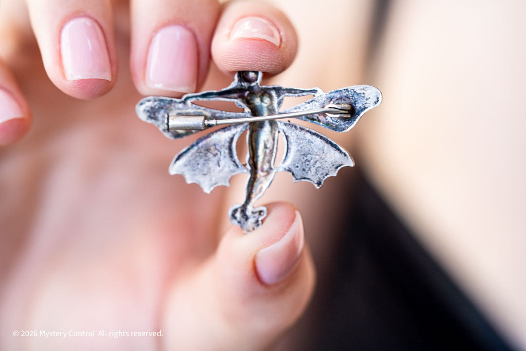 Pierre Bex Art Nouveau Fairy Brooch in Silver & Enamel