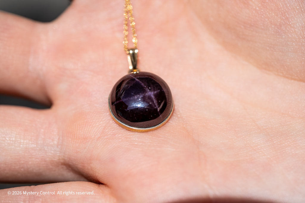 X-Star Garnet & 14KGF Charm Necklace