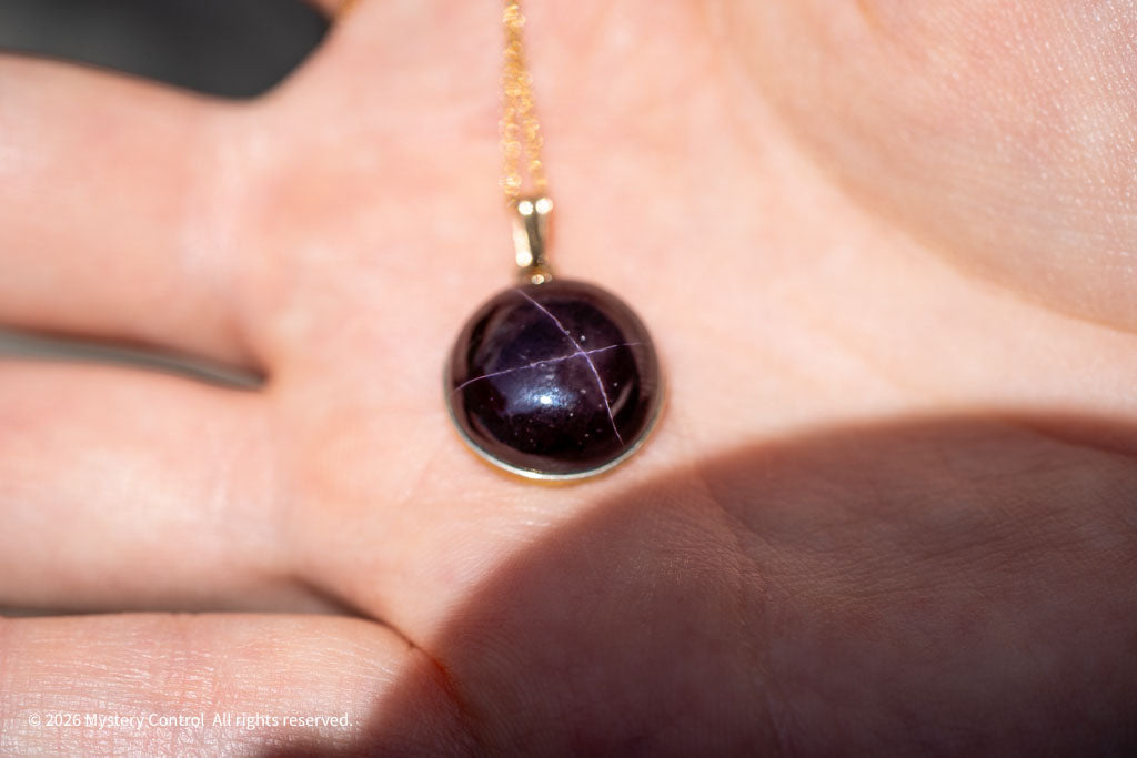 X-Star Garnet & 14KGF Charm Necklace