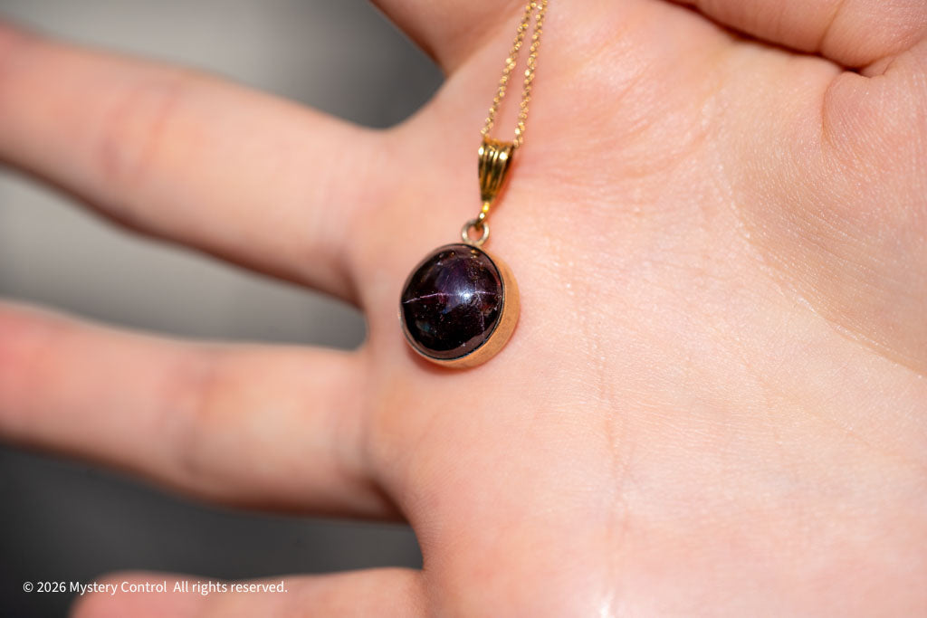 X-Star Garnet & 14KGF Charm Necklace