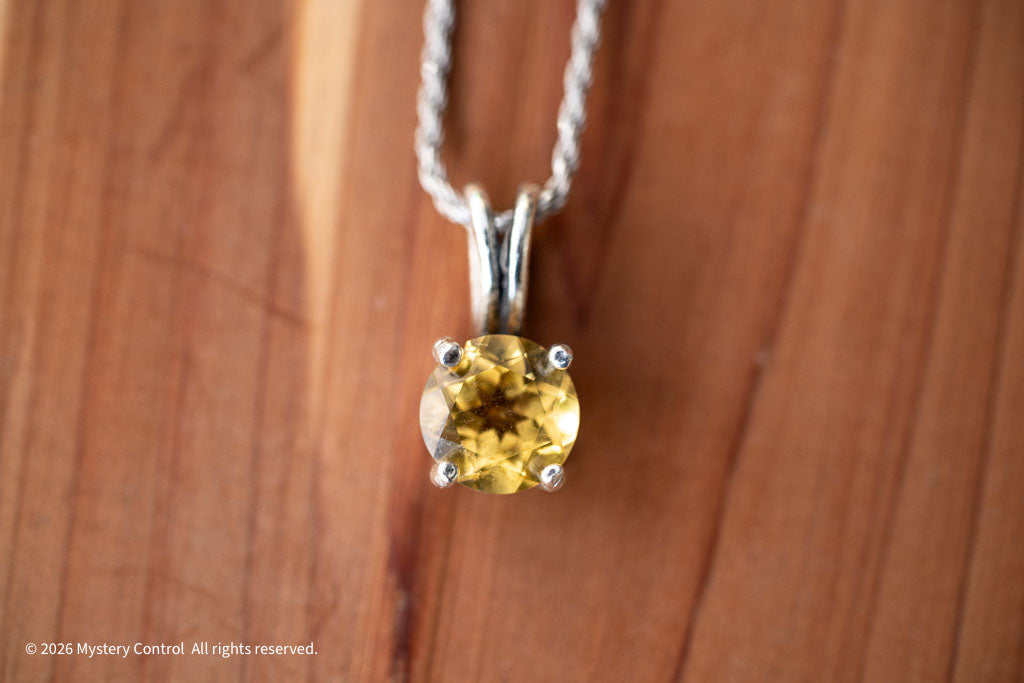 Heliodor and 925 Silver Celtic Necklace