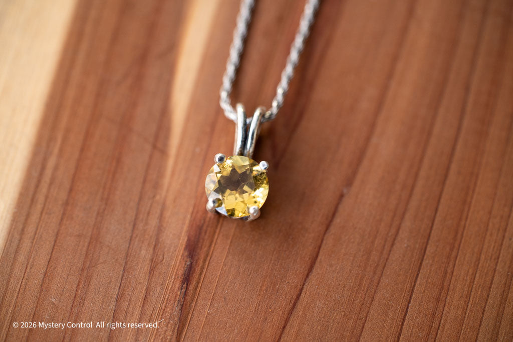 Heliodor and 925 Silver Celtic Necklace
