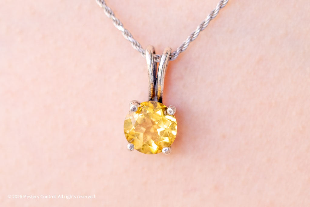 Heliodor and 925 Silver Celtic Necklace
