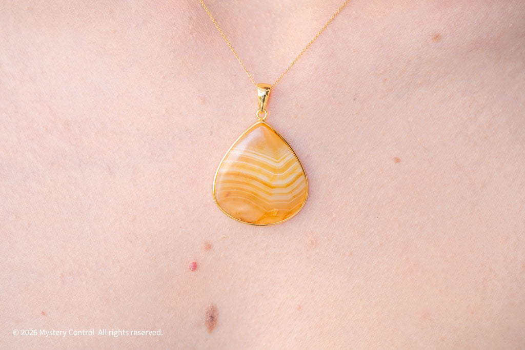 Honey Blonde Iris Quartz Pendant Necklace