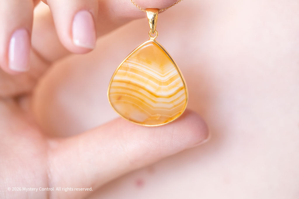 Honey Blonde Iris Quartz Pendant Necklace