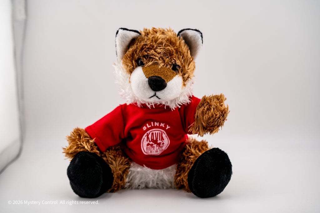 Slinky the Fox Limited Edition Plushie with Original Kavik River Logo Tee