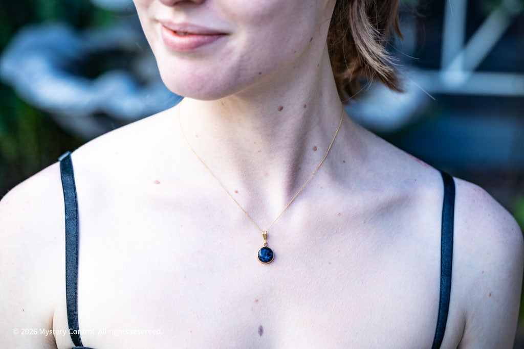 Writer's Stone Sodalite & Gold Charm Necklace