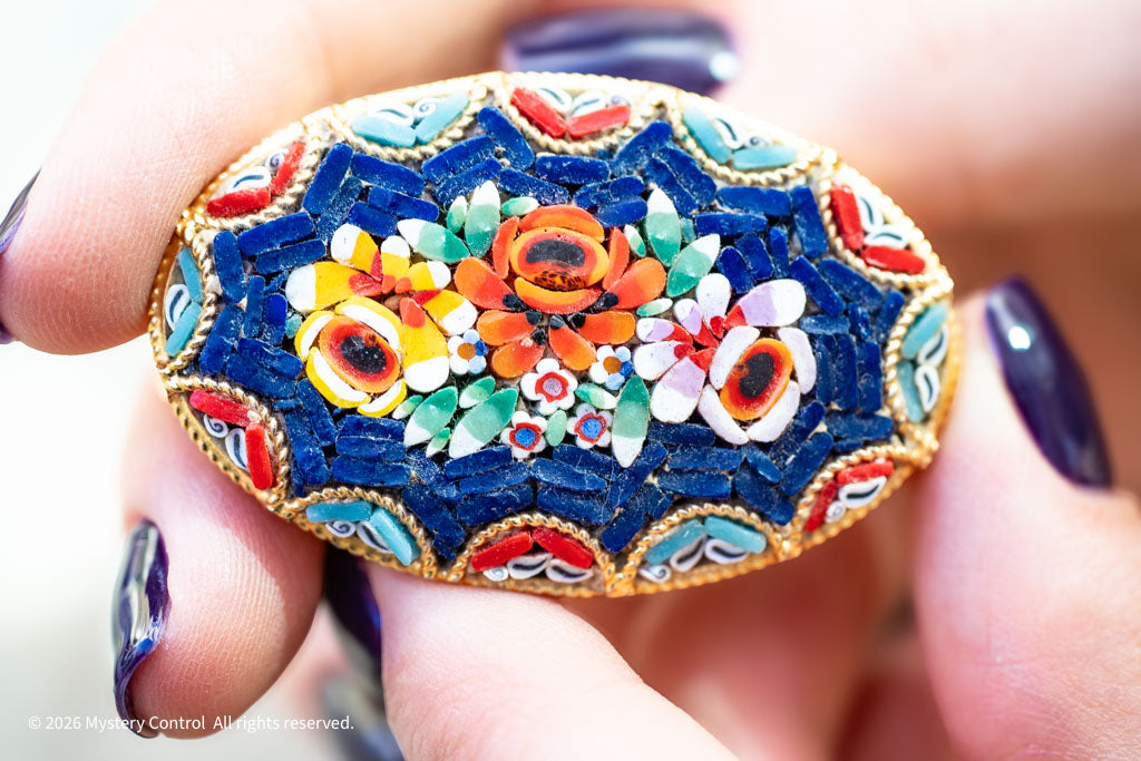 Italian Micro-Mosaic Floral Brooch