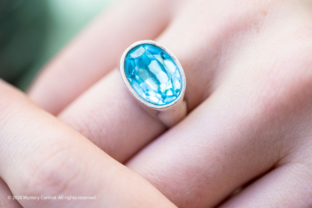 Blue Topaz & Silver Ring