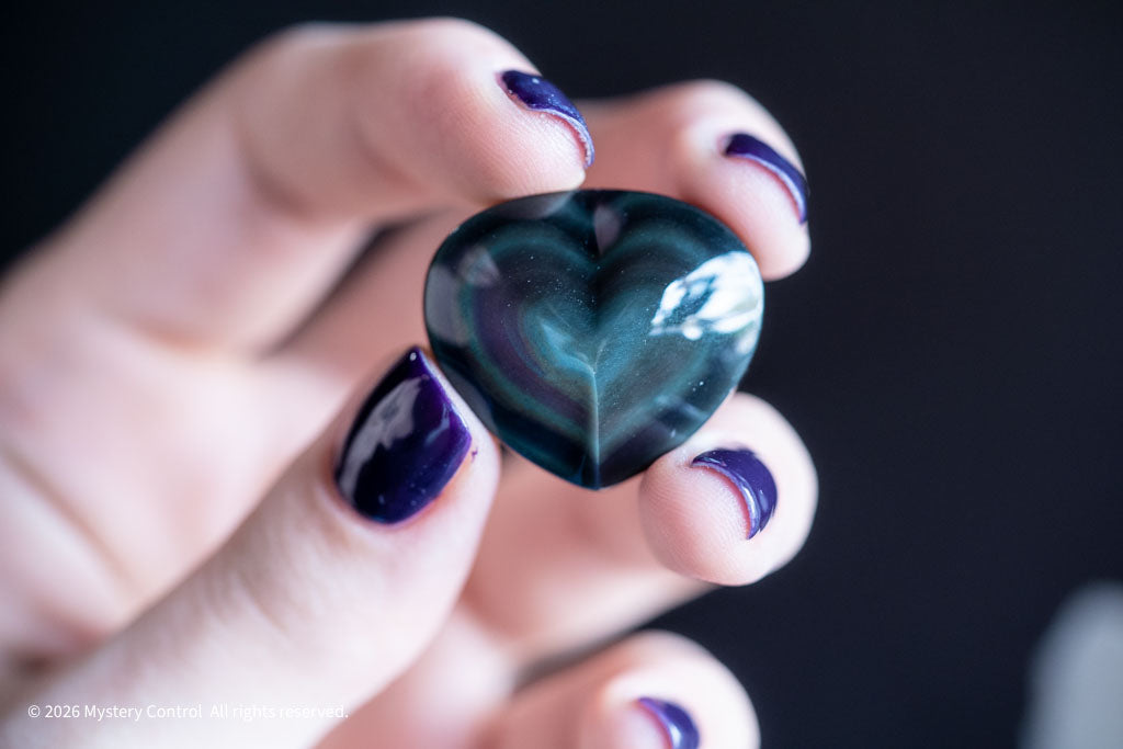 Rainbow Obsidian Heart Palm Stone