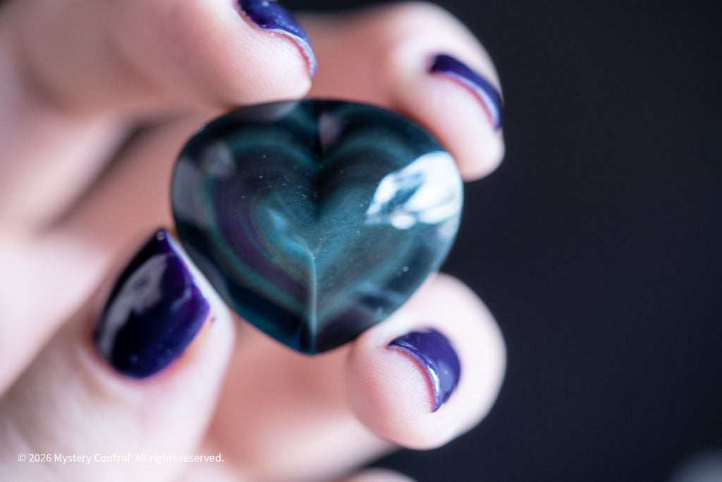 Rainbow Obsidian Heart Palm Stone