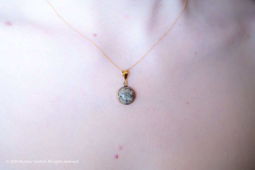 Moroccan Dinosaur Bone Fossil Charm Necklace