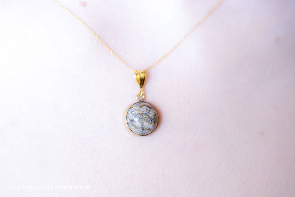Moroccan Dinosaur Bone Fossil Charm Necklace