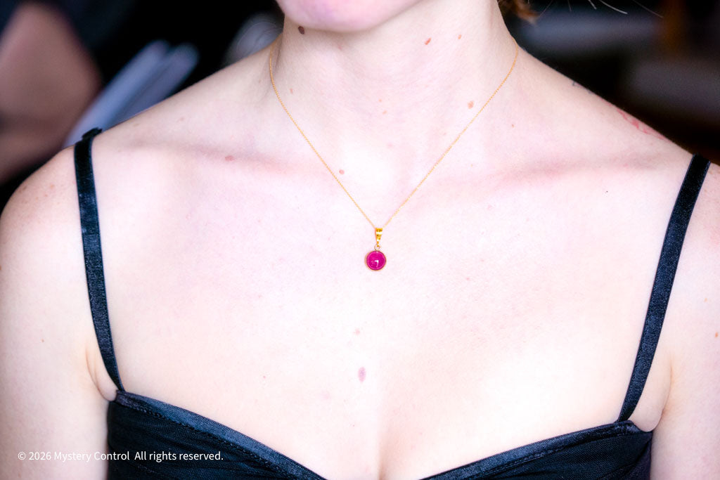 Pink Sapphire 14K Gold-Filled 925 Silver Charm Necklace