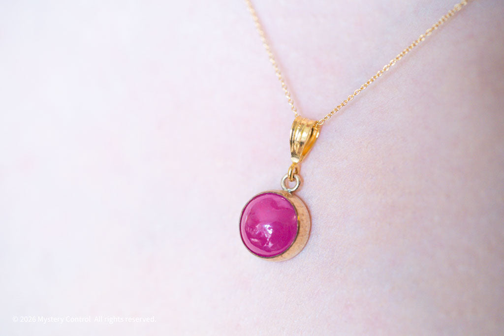 Pink Sapphire 14K Gold-Filled 925 Silver Charm Necklace