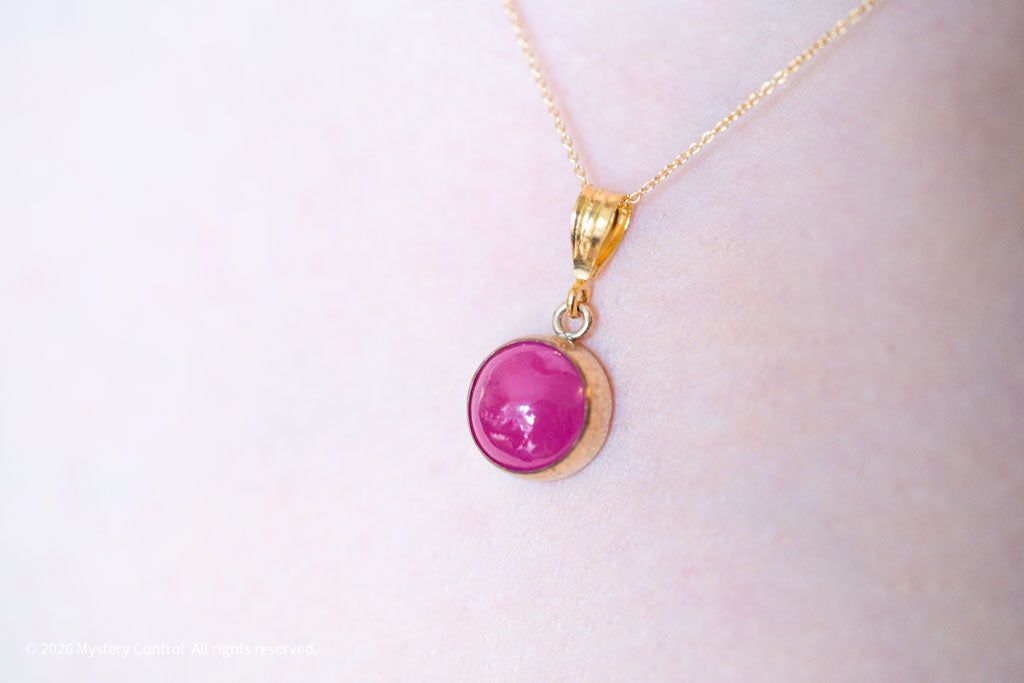 Pink Sapphire 14K Gold-Filled 925 Silver Charm Necklace