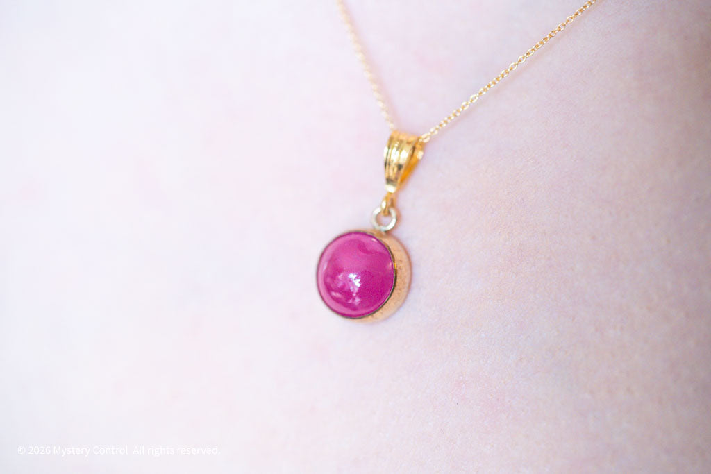 Pink Sapphire 14K Gold-Filled 925 Silver Charm Necklace