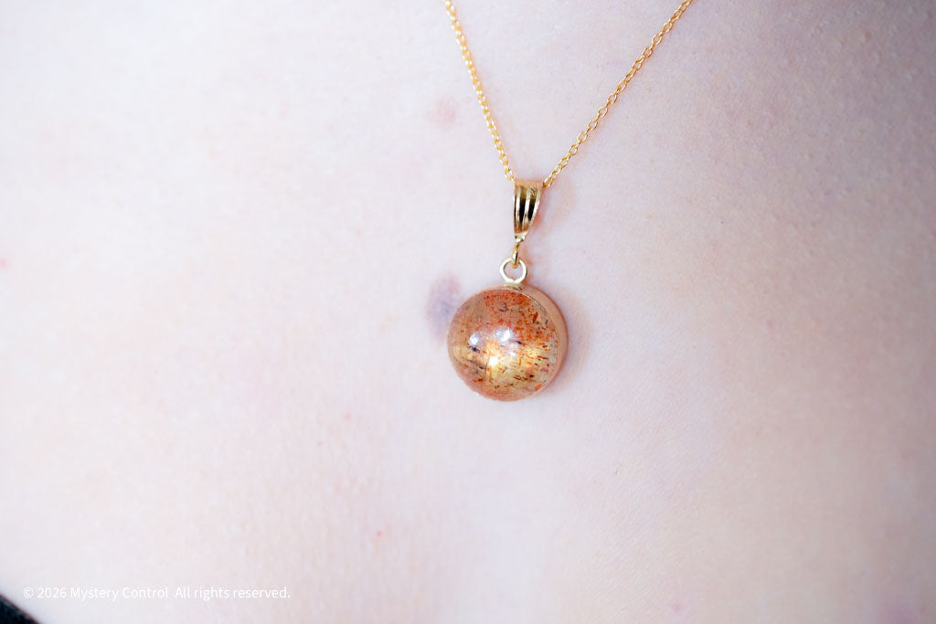 Positivity Sunstone and Gold Charm Necklace