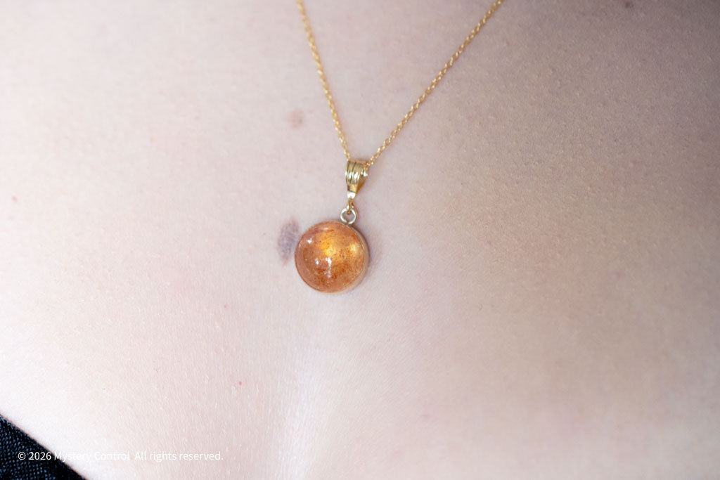 Positivity Sunstone and Gold Charm Necklace