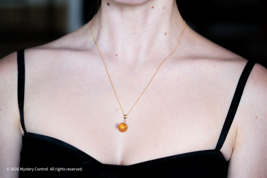 Positivity Sunstone and Gold Charm Necklace
