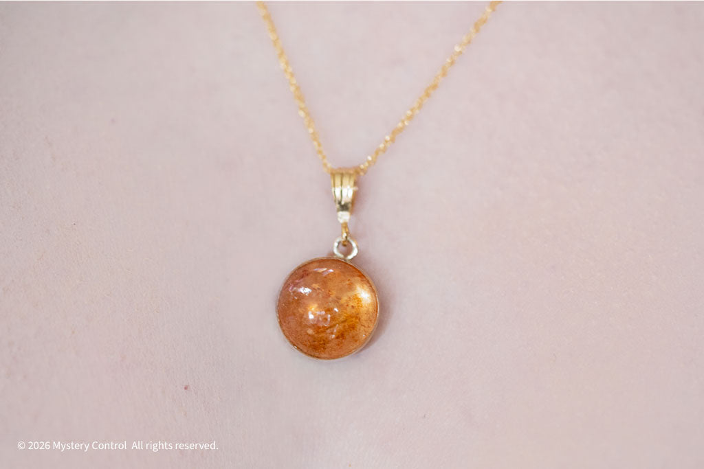 Positivity Sunstone and Gold Charm Necklace