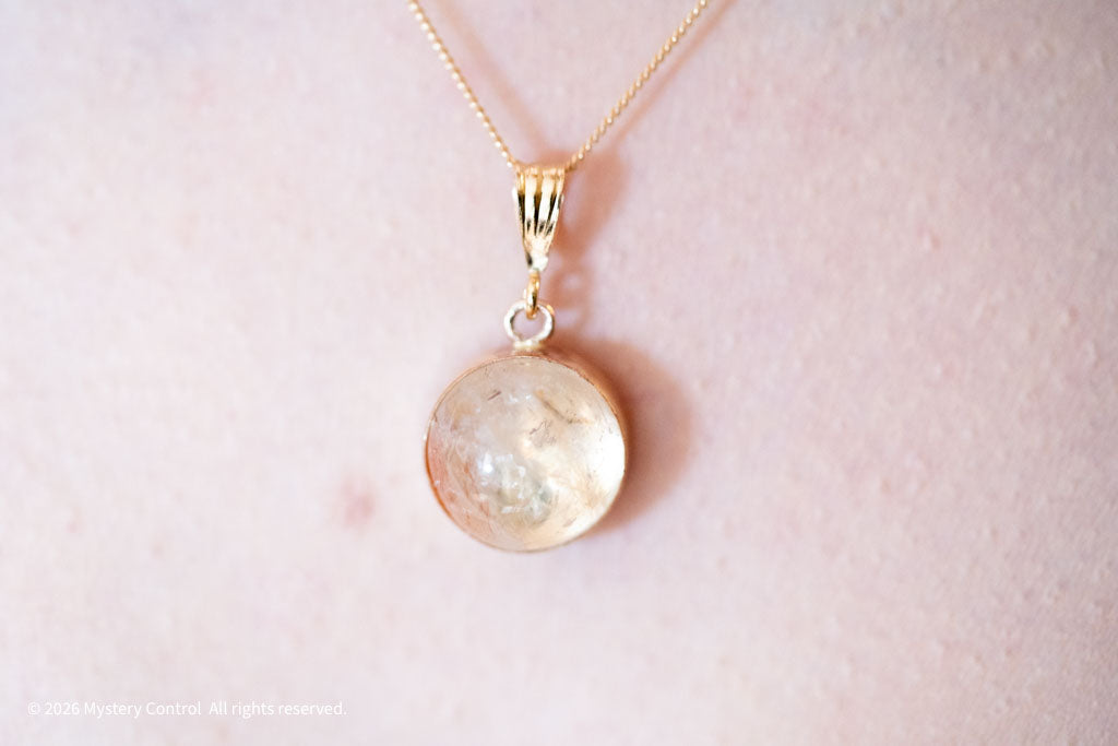 Positivity Sunstone and Gold Charm Necklace