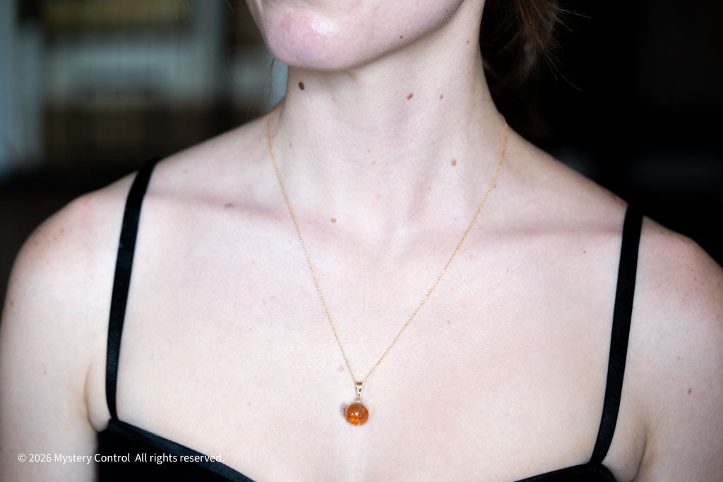 Positivity Sunstone and Gold Charm Necklace