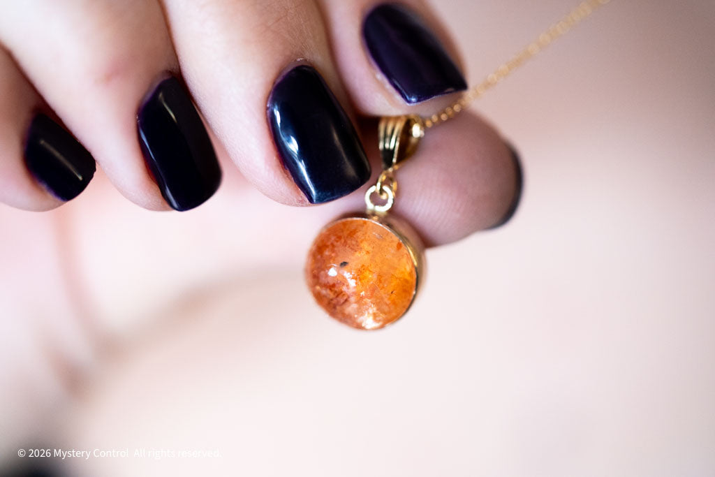Positivity Sunstone and Gold Charm Necklace