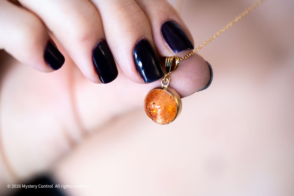 Positivity Sunstone and Gold Charm Necklace