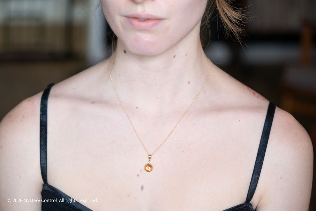Positivity Sunstone and Gold Charm Necklace