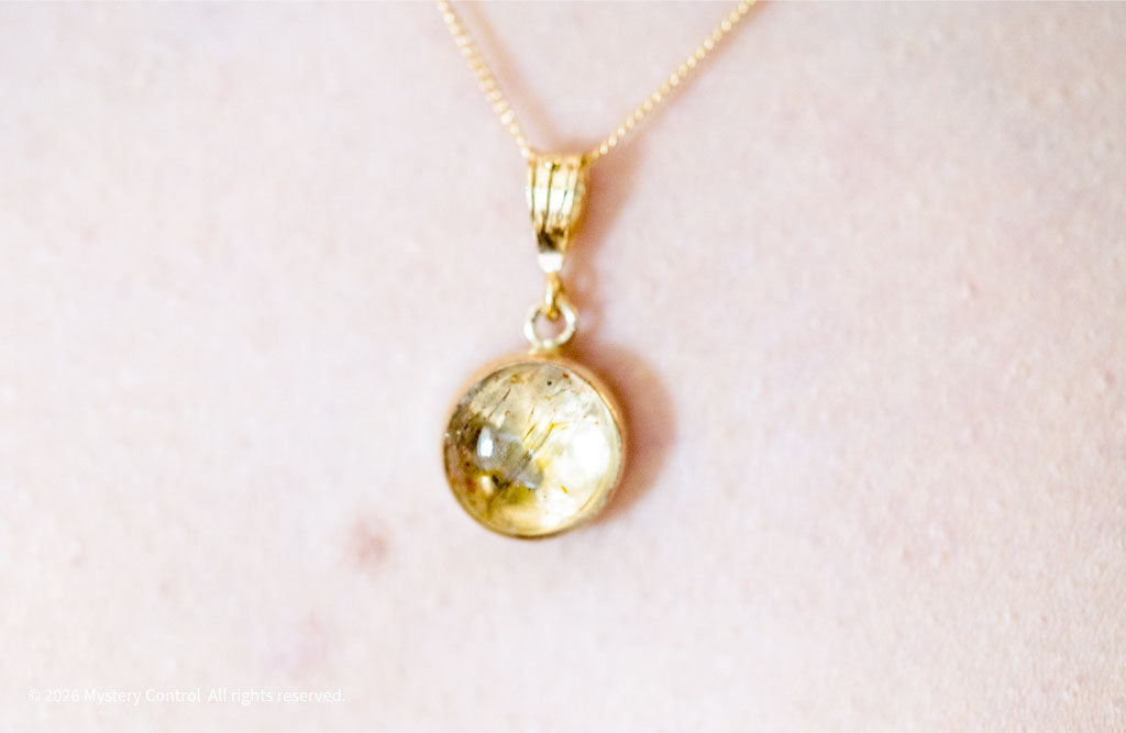 Positivity Sunstone and Gold Charm Necklace