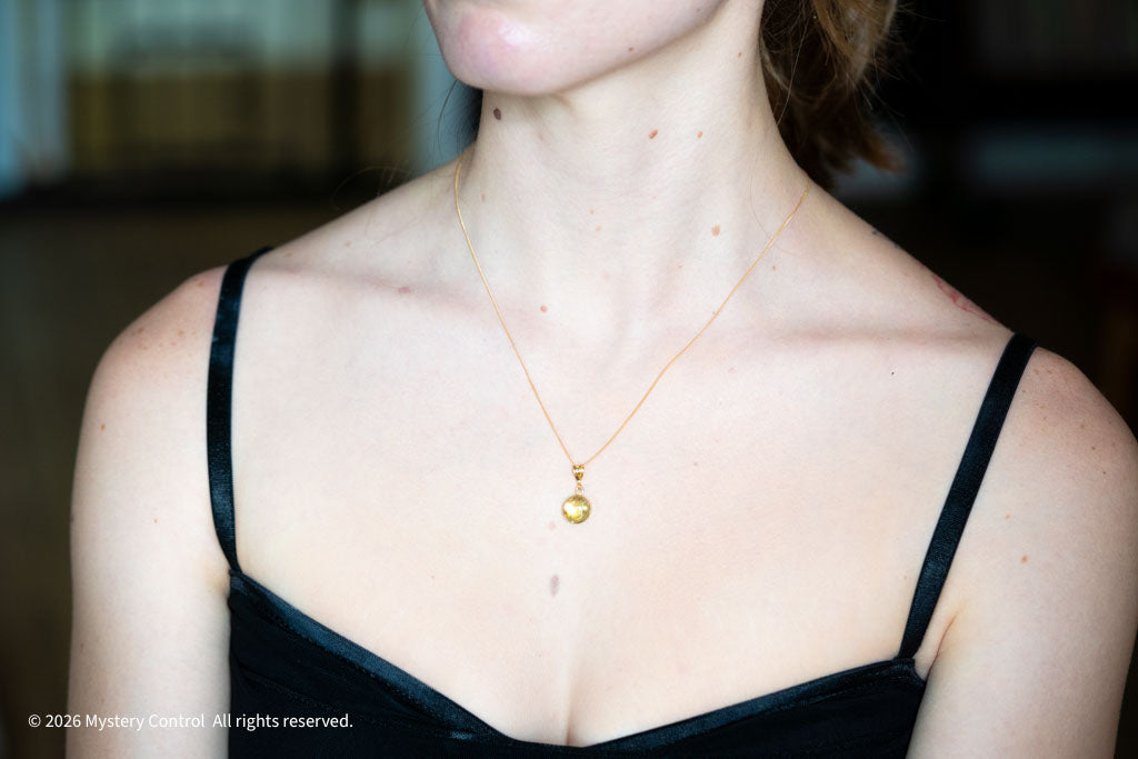 Positivity Sunstone and Gold Charm Necklace