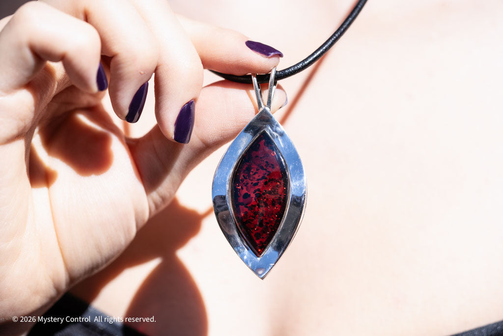 Baltic Amber Leaf 925 Silver & Leather Necklace