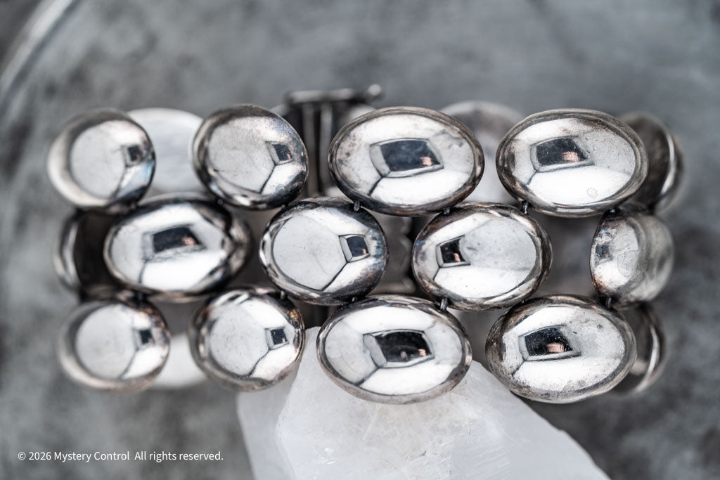 Mexican Modernist Triple-row Pillow Link Bracelet