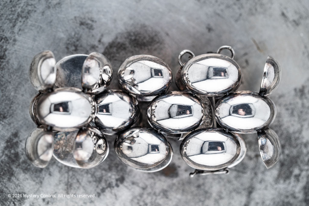 Mexican Modernist Triple-row Pillow Link Bracelet