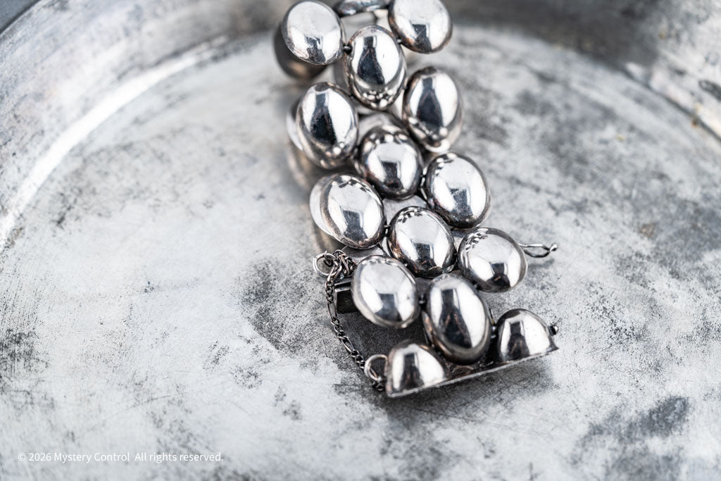 Mexican Modernist Triple-row Pillow Link Bracelet