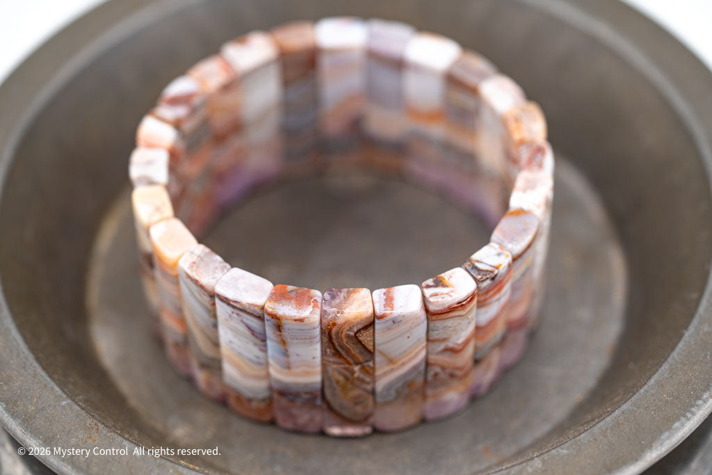 Amethyst Lace Agate Sculptural Bracelet