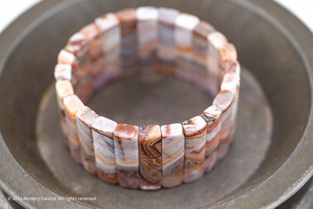 Amethyst Lace Agate Sculptural Bracelet
