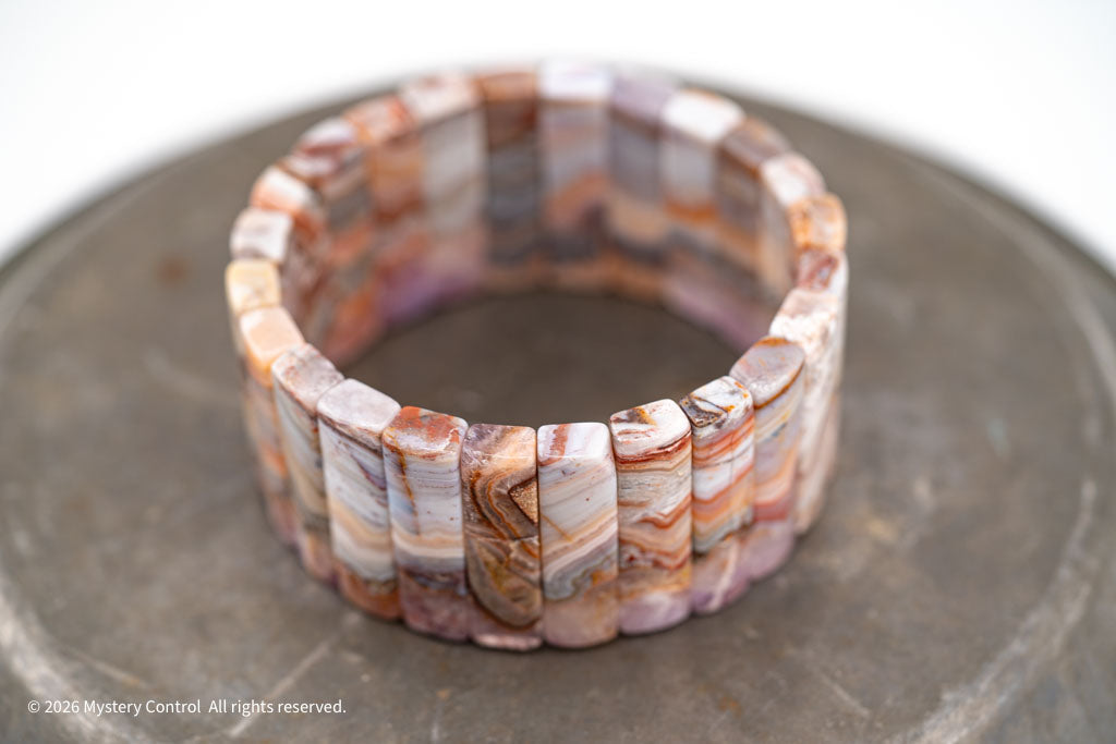 Amethyst Lace Agate Sculptural Bracelet