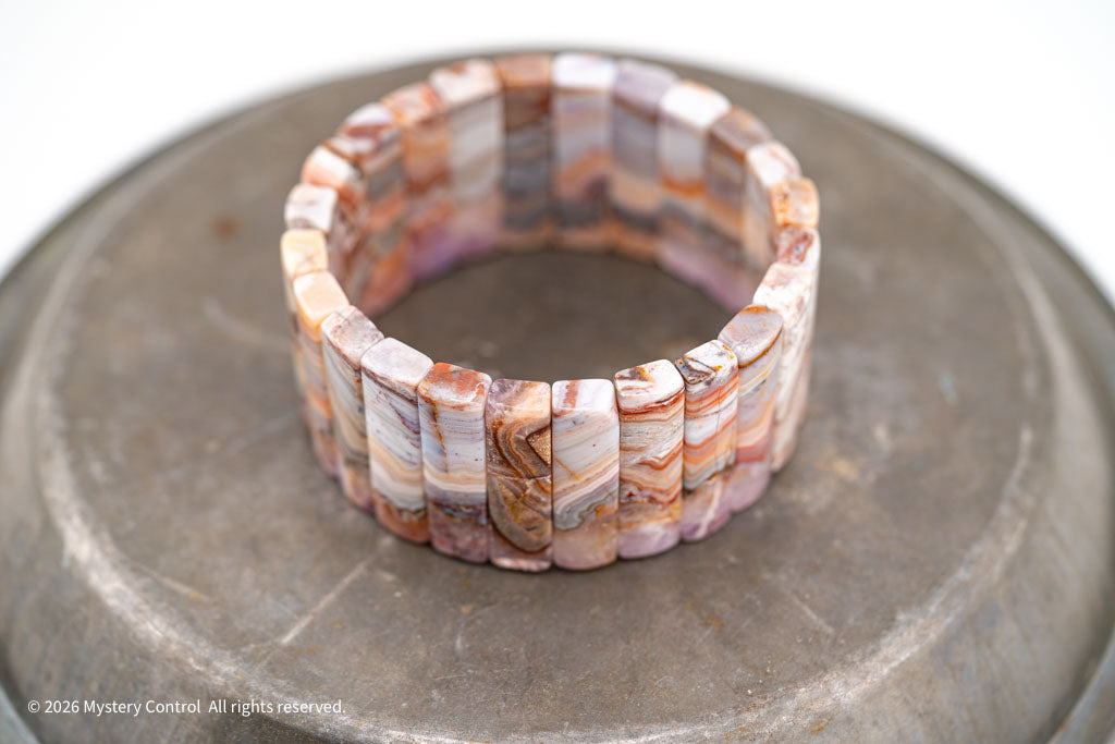 Amethyst Lace Agate Sculptural Bracelet